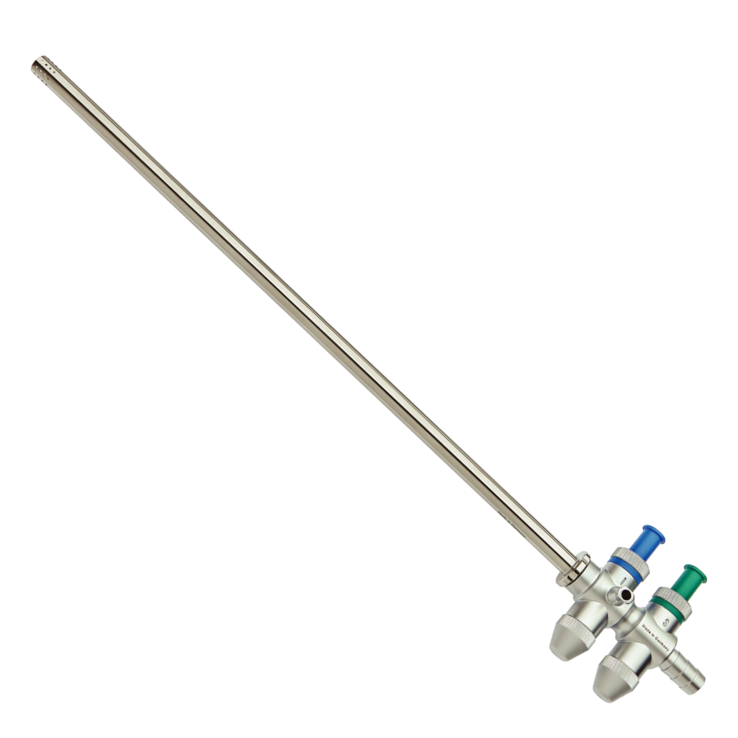 Válvula tipo trompete para endo-irrigação/aspiração - Completa, com tubo de 5mm e 10mm